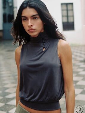With Jean Nova Top Charcoal Brand New with Tags
